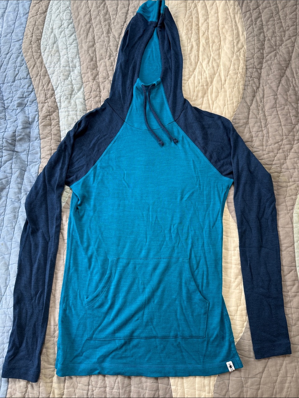 Smartwool Blue Two-Tone Hoodie, size M